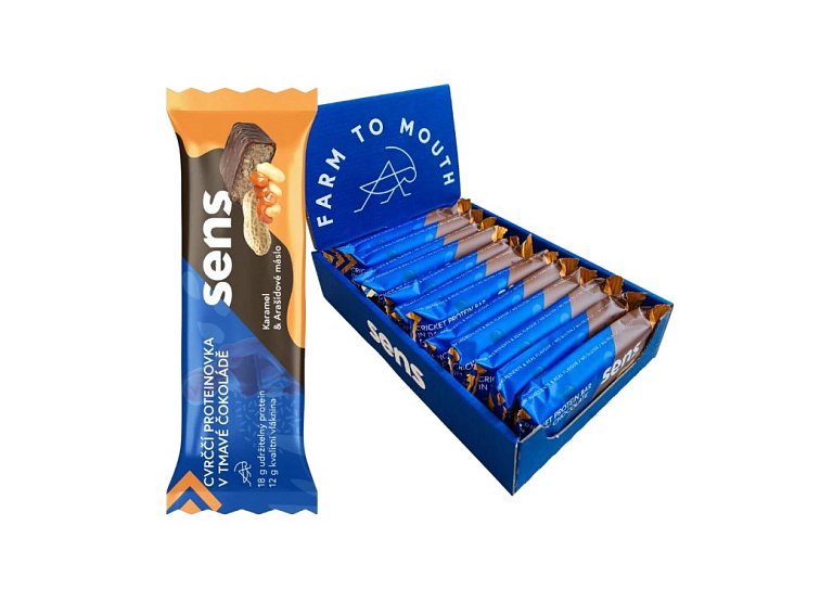 Sens Cvrččí Proteinová tyčinka v tmavé čokoládě 60 g