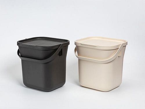 Koš na bioodpad s vložkou, taupe