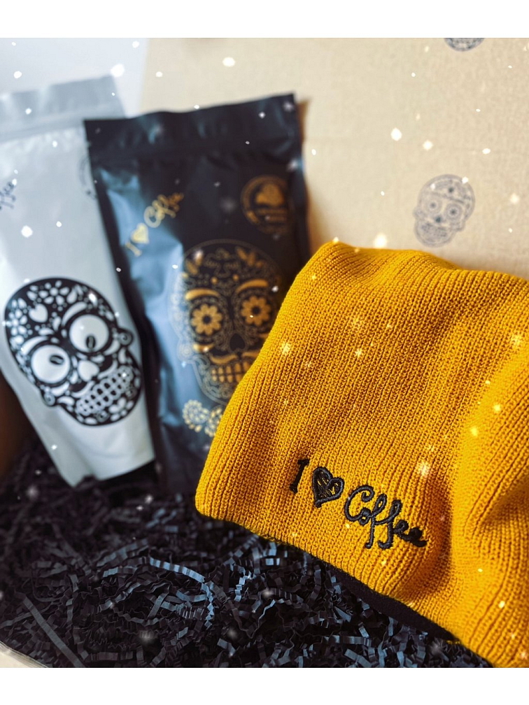 Dárkový set s čepicí MUSTARD