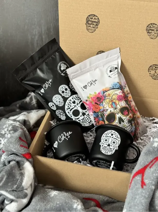 Dárkový set kávy Los Muertos a plecháčky Black edition