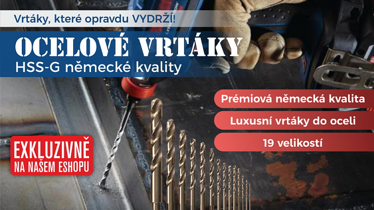 Velmi kvalitní ocelové vrtáky HSS-G 1 - 10 mm 19 ks