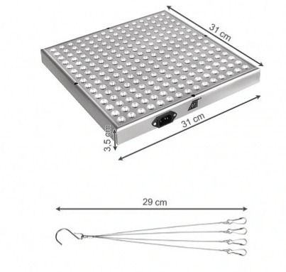 Závěsná LED lampa pro pěstování rostlin 225LED, 45W