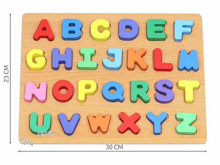 Dřevěné puzzle abeceda - velká písmena