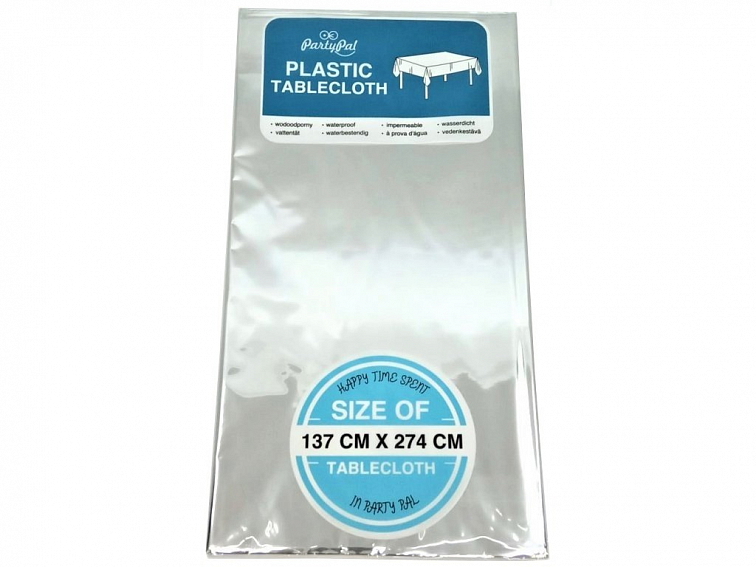 Párty ubrus 274 x 137 cm - stříbrný