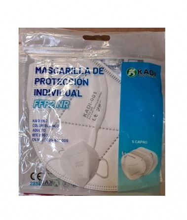 RESPIRÁTOR KADI 001 - TŘÍDA OCHRANY FFP 2 - BÍLÝ - samostatně balený