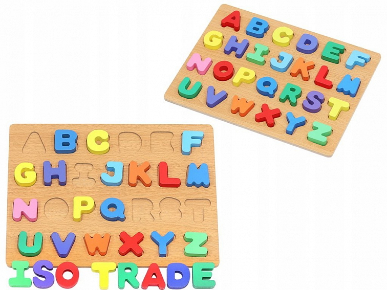 Dřevěné puzzle abeceda - velká písmena