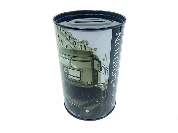 Pokladnička kovová města 12,5x8 cm