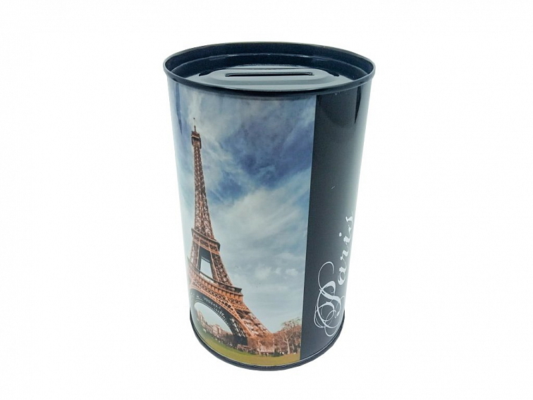 Pokladnička kovová města 12,5x8 cm