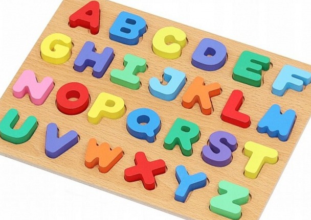 Dřevěné puzzle abeceda 26 ks