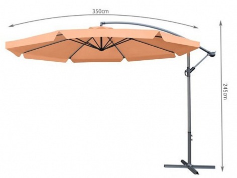 Slunečník 350 cm hnědý