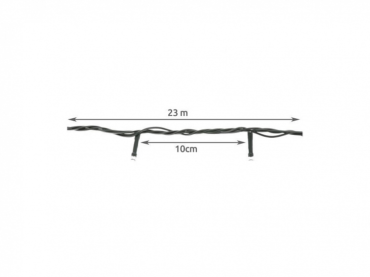Vánoční osvětlení 23m, 200 LED, 31V, studená bílá