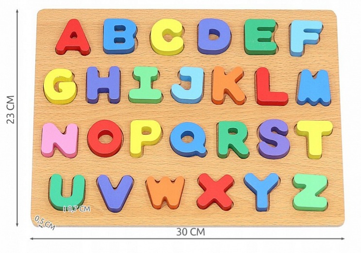 Dřevěné puzzle abeceda 26 ks