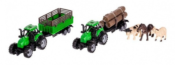 Farma se zvířaty + 2 farmářské vozy