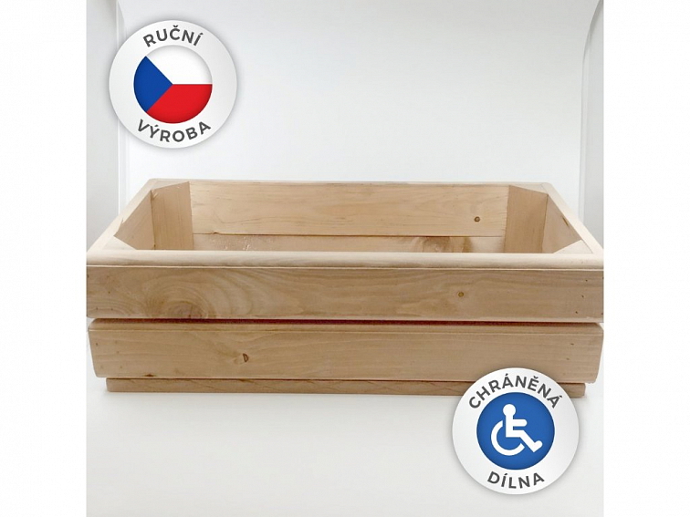 Dřevěný truhlík 50x24x15,5cm