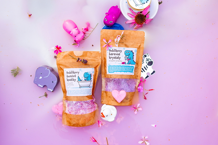 Bublíkovy barevné krystaly do koupele s probiotiky