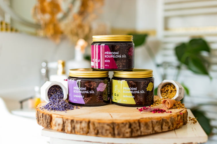 Přírodní sůl do koupele Levandule