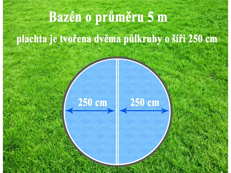 Solární plachta kruh 500 cm (půlená) Cornisun