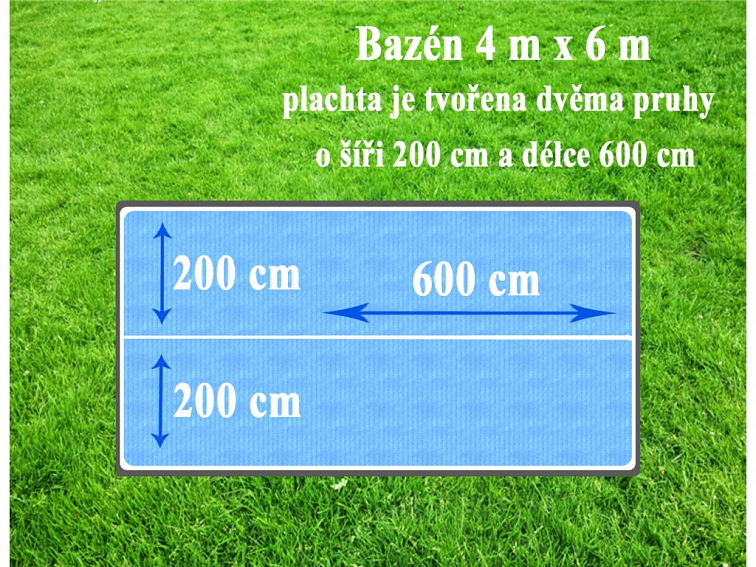 Solární plachta 4 x 6 m (2 nesvařené pruhy) Cornisun