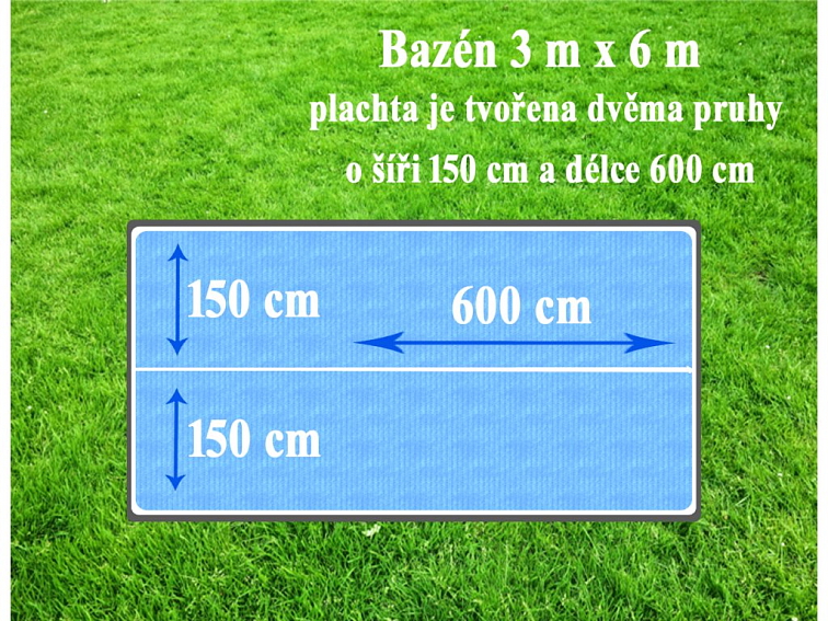 Solární plachta 3 x 6 m (2 nesvařené pruhy) Cornisun