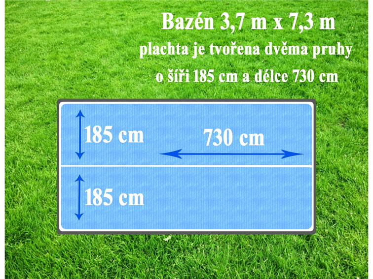 Solární plachta 3,7 x 7,3 m (2 nesvařené pruhy) Cornisun