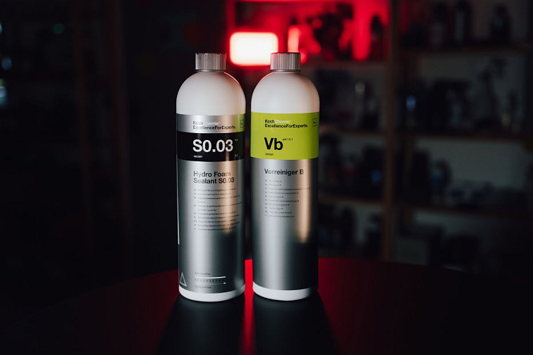 Sada na rychlé a levné mytí auta včetně ošetření - Koch Chemie Vorreiniger B + Hydro Foam Sealant