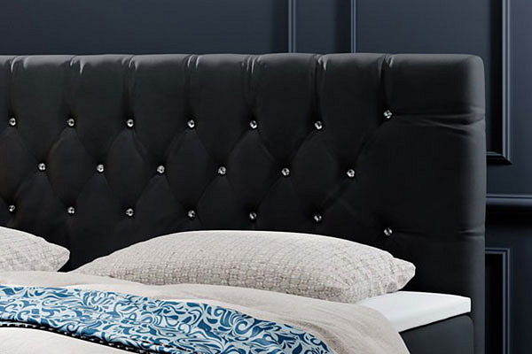 Luxusní boxspring postel CRYSTAL s úložným prostorem