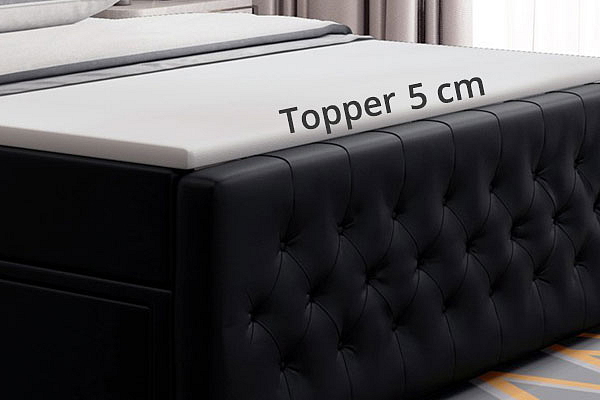 Boxspring postel BELLISSIMO s úložným prostorem (4 šuplíky)