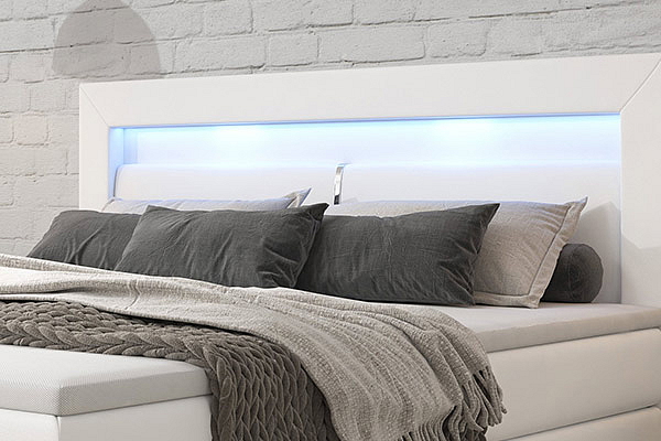 Boxspring postel REPOS s úložným prostorem, LED a USB