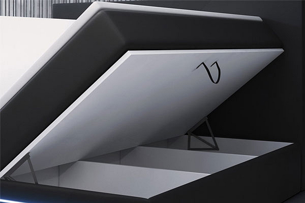 Boxspring postel SEJOUR s úložným prostorem a LED