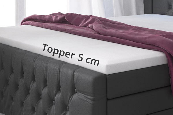 Boxspring postel SONNO s úložným prostorem, LED a USB