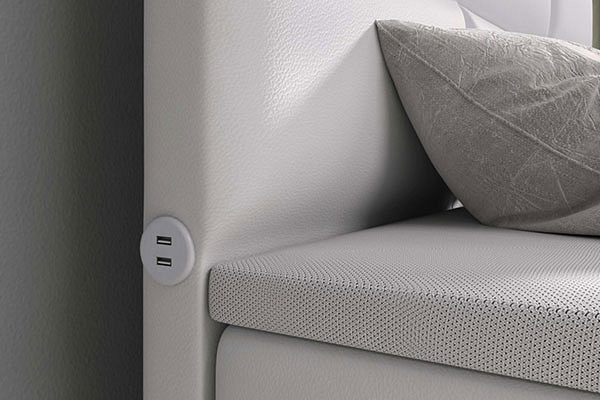 Boxspring postel CAMELIA s úložným prostorem a USB