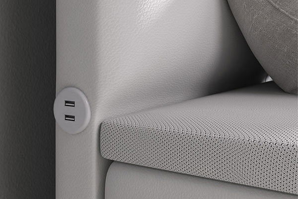 Boxspring postel SONNO s úložným prostorem, LED a USB