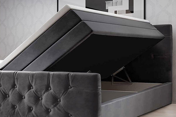 Boxspring postel VELUTTO s úložným prostorem