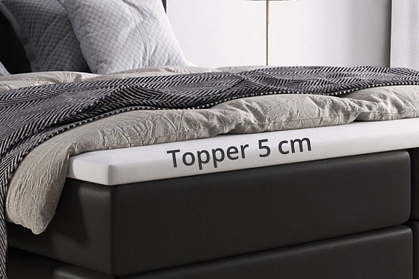 Boxspring postel SEJOUR bez úložného prostoru s LED