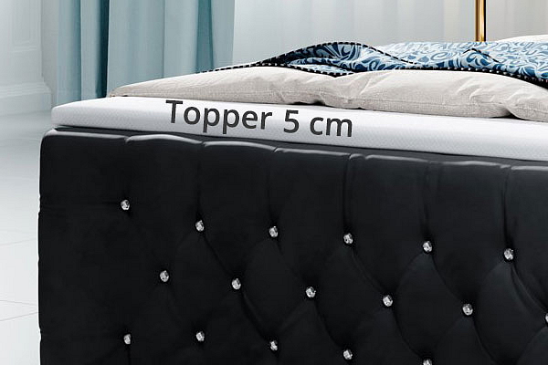 Luxusní boxspring postel CRYSTAL s úložným prostorem