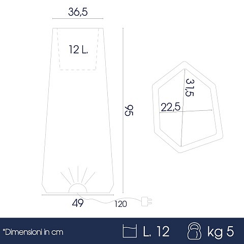Svítící LED květináč MAGNOLIA