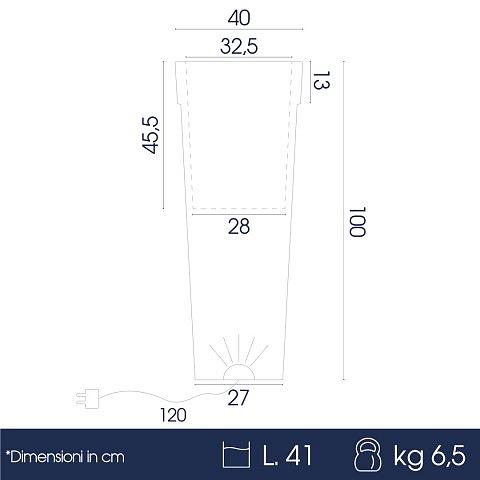 Svítící LED květináč OAK