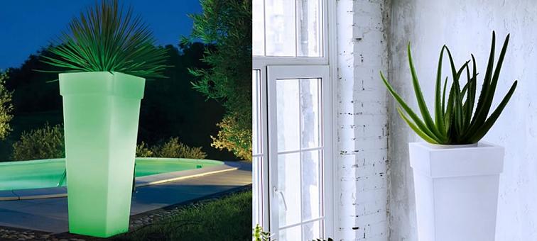 Svítící LED květináč OAK