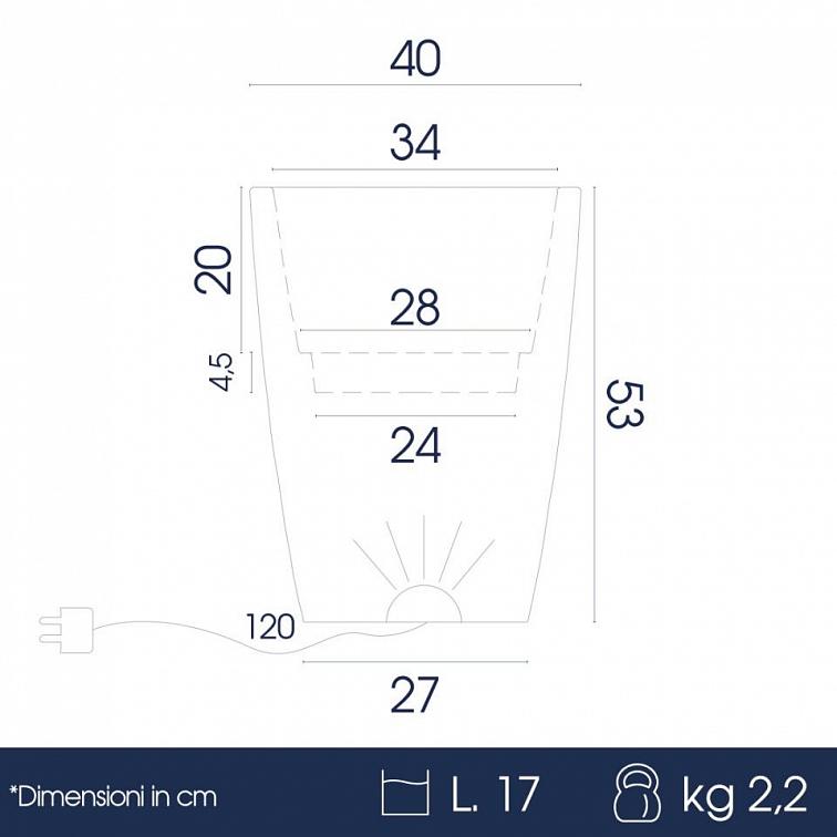 Svítící LED květináč CYPRESS