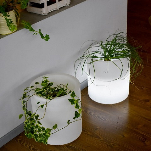 Svítící LED květináč ROSE