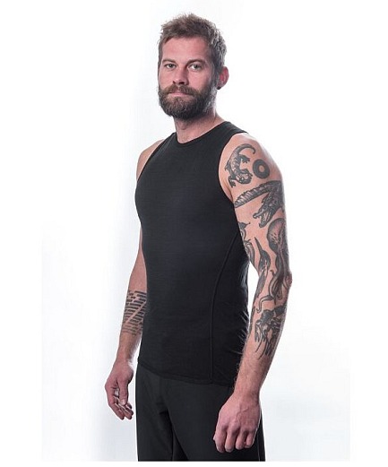 SENSOR MERINO AIR pánské triko bez rukávu černá