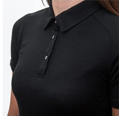 SENSOR MERINO ACTIVE POLO dámské triko kr.rukáv černá