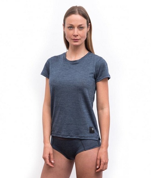SENSOR MERINO LITE dámské triko mottled blue