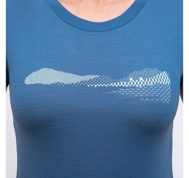 SENSOR MERINO AIR HILLS dámské triko kr.rukáv riviera blue
