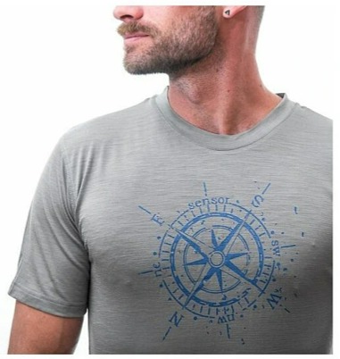 SENSOR MERINO ACTIVE PT COMPASS pánské triko kr.rukáv šedá