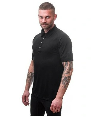 SENSOR MERINO ACTIVE POLO pánské triko kr.rukáv černá