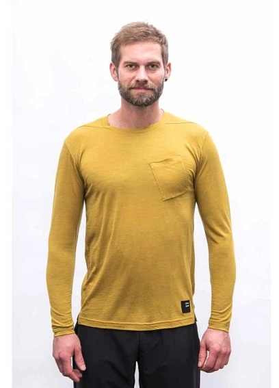 SENSOR MERINO AIR traveller pánské triko dl.rukáv mustard