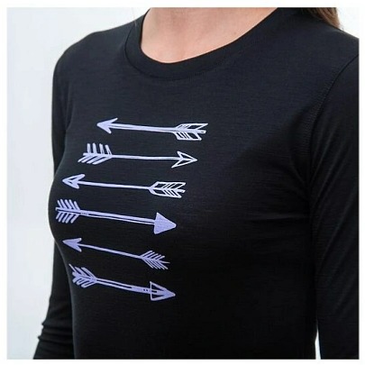 SENSOR MERINO ACTIVE PT ARROWS dámské triko dl.rukáv černá