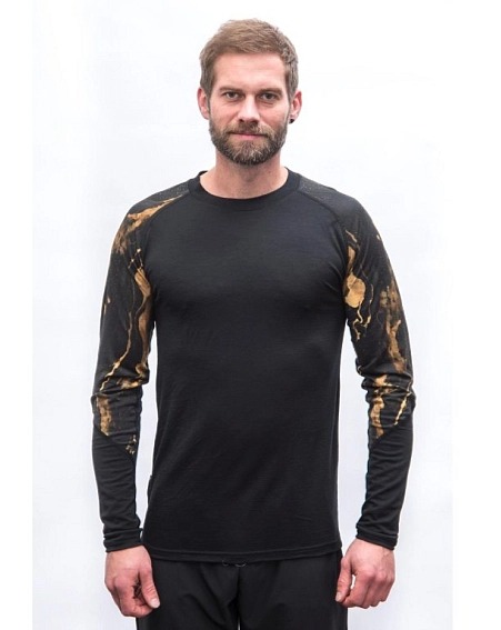 SENSOR MERINO IMPRESS pánské triko dl.rukáv černá/cosmos