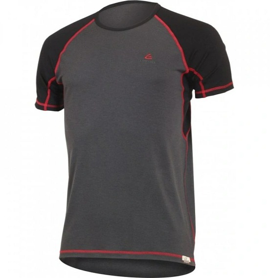 LASTING pánské merino triko OTO šedá/červená